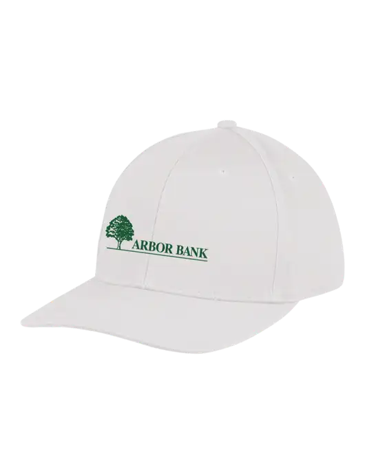 Premium Modern Structured Twill White Snapback Cap w/Arbor Bank Logo