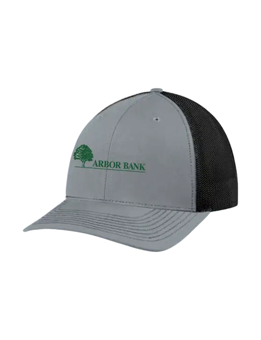 Richardson Adjustable Snapback Original 112 Trucker Cap Heather Grey w/Black Mesh w/Arbor Bank Logo