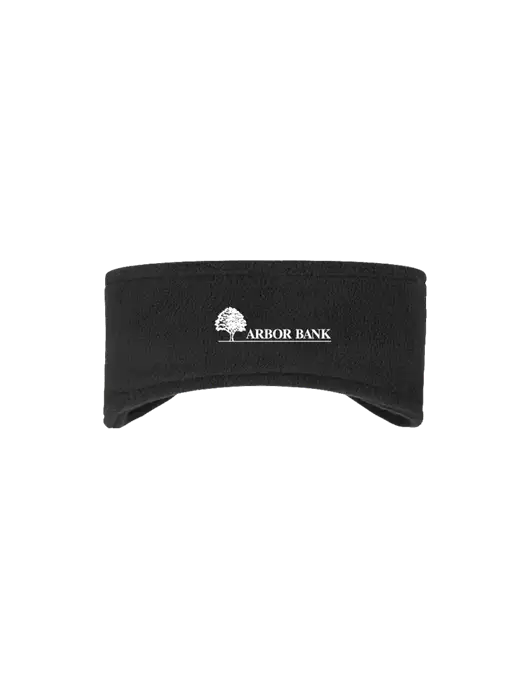 Black Stretch Fleece Headband w/Arbor Bank Logo