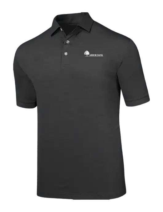 Callaway Black Fashion Tonal Polo w/Arbor Bank Logo
