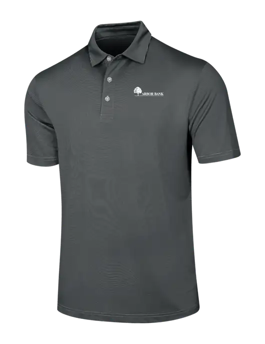 Callaway Black Fine Line Stripe Polo w/Arbor Bank Logo