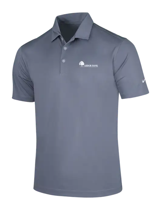 NIKE Medium Grey Dri-Fit Vertical Mesh Polo w/Arbor Bank Logo