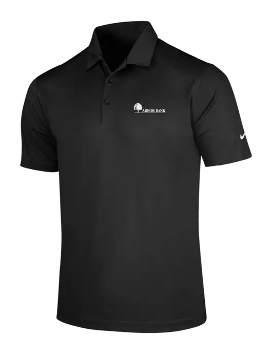 NIKE Black Dri-Fit Vertical Mesh Polo w/Arbor Bank Logo
