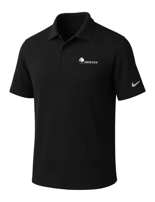 NIKE Black Dri-Fit Micro Pique Polo w/Arbor Bank Logo