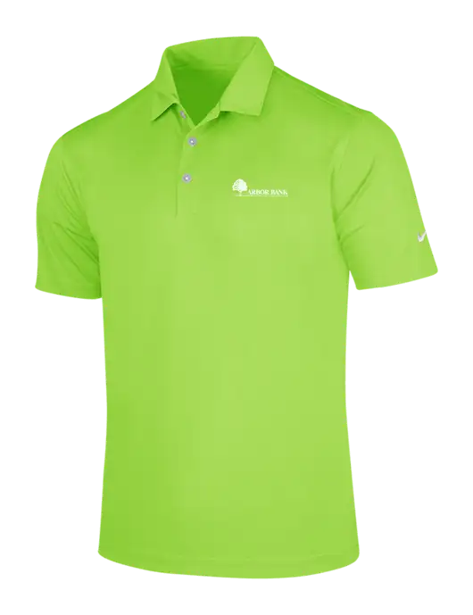 NIKE Light Kelly Green Dri-Fit Vertical Mesh Polo w/Arbor Bank Logo