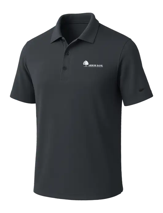 NIKE Dark Grey Dri-Fit Micro Pique Polo w/Arbor Bank Logo