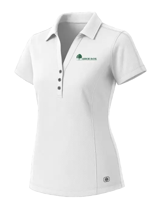 OGIO Womens White ONYX Polo w/Arbor Bank Logo