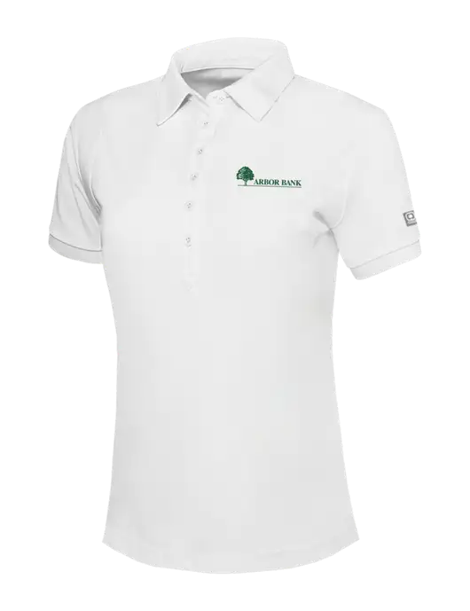 OGIO Womens Bright White Jewel Polo w/Arbor Bank Logo