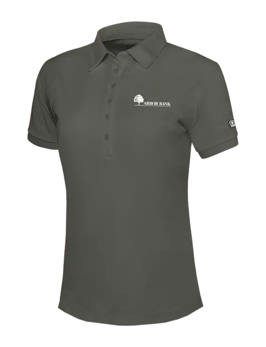 OGIO Womens Medium Grey Jewel Polo w/Arbor Bank Logo