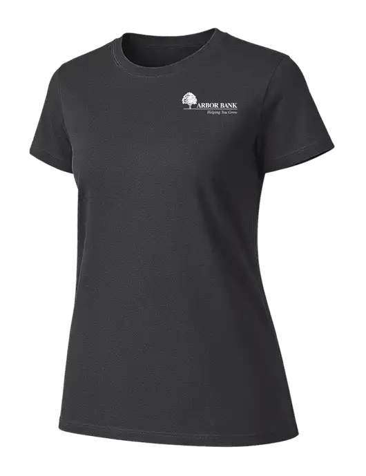 Womens Ring Spun Charcoal 4.5 oz T-Shirt w/Arbor Bank Logo