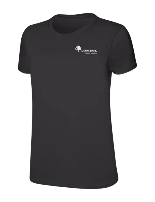 Womens Ring Spun Charcoal 4.5 oz T-Shirt w/Arbor Bank Logo