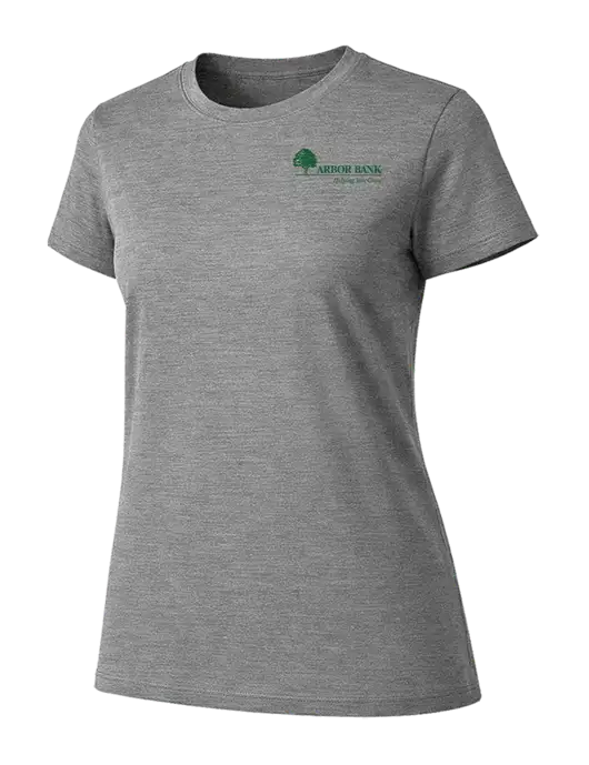 Womens Ring Spun Light Grey Heather 4.5 oz T-Shirt w/Arbor Bank Logo