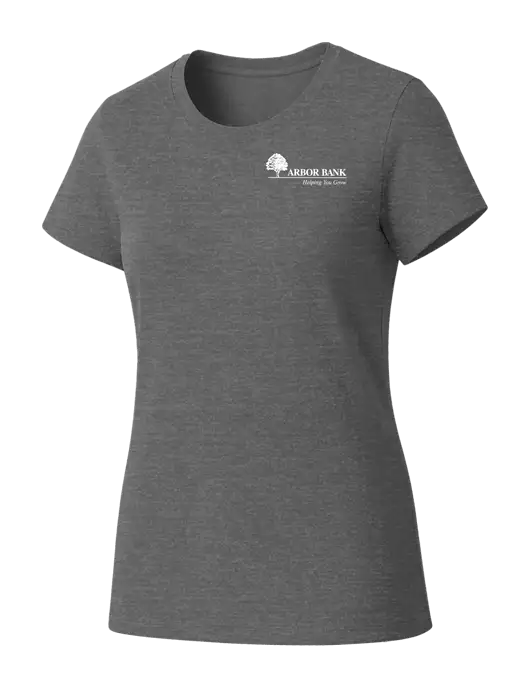 Womens Seriously Soft Grey Frost T-Shirt w/Arbor Bank Logo