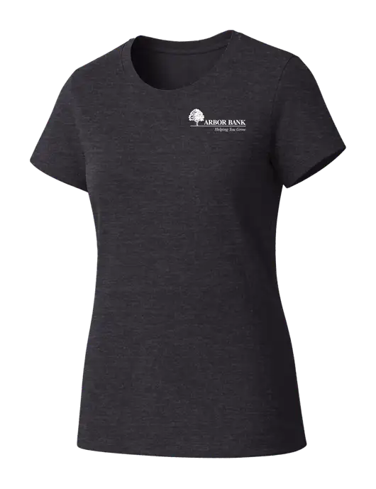 Womens Seriously Soft Heathered Charcoal T-Shirt w/Arbor Bank Logo