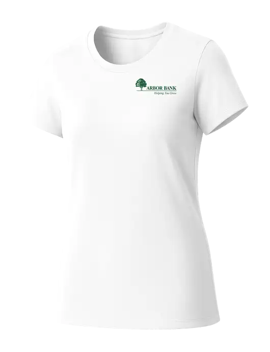 Womens Seriously Soft White T-Shirt w/Arbor Bank Logo