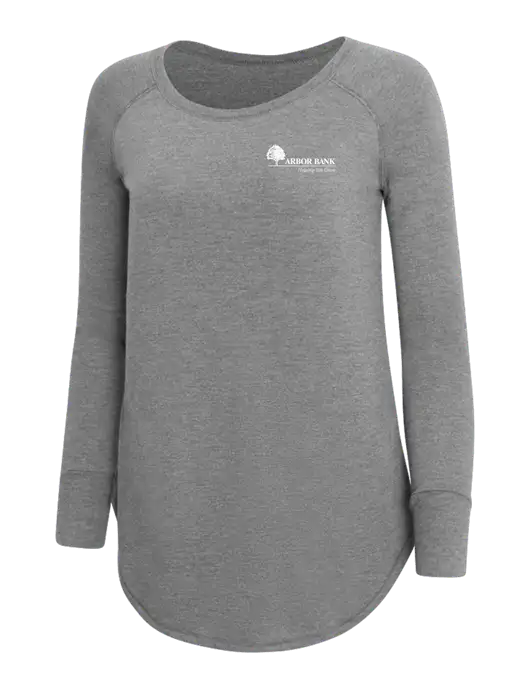 Womens Perfect Wide Collar Tunic Tri-Blend Grey Frost 4.5 oz T-Shirt w/Arbor Bank Logo