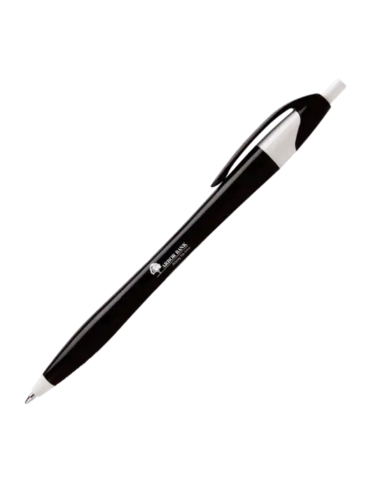 Novella Black/White Executive Pen - Blue Ink w/Arbor Bank Logo