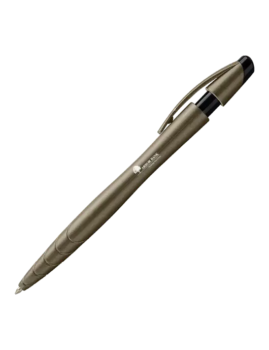 Awali Grey Metallic Pen - Black Ink w/Arbor Bank Logo