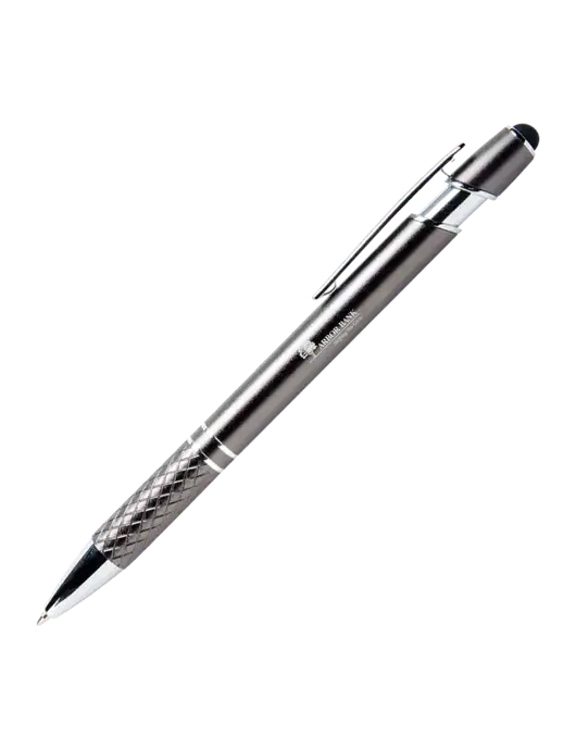 Valencia Gunmetal Stylus Pen - Black Ink w/Arbor Bank Logo
