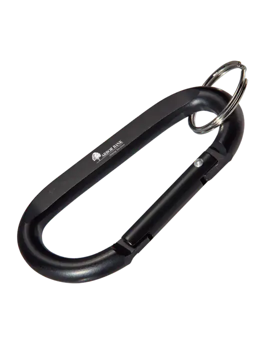 Black Carabiner & Key Ring w/Arbor Bank Logo