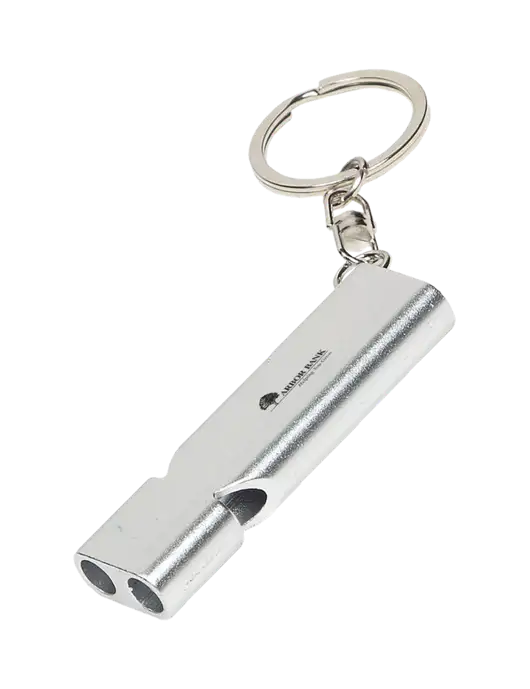 Quick Alert Silver Safety Whistle w/Arbor Bank Logo