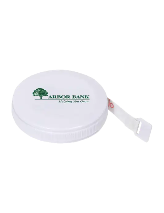 White Round Tape Measure w/Arbor Bank Logo