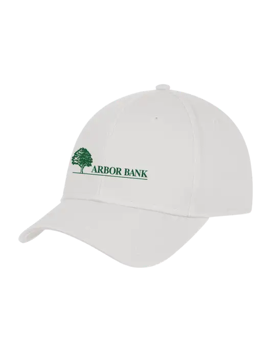 White Structured Cap Hook & Loop w/Arbor Bank Logo
