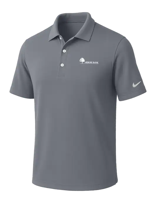 NIKE Medium Grey Dri-Fit Micro Pique Polo w/Arbor Bank Logo