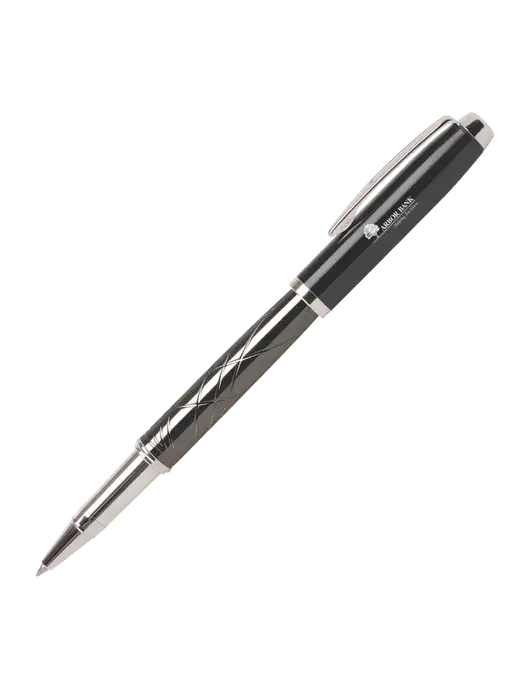 Modernist Black Rollerball Pen - Black Ink w/Arbor Bank Logo