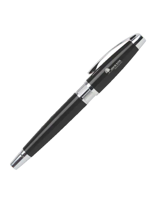 Masscotti Black Rollerball Pen - Black Ink w/Arbor Bank Logo