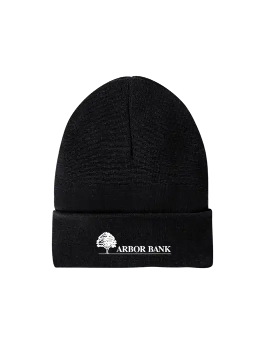 Recycled Black Beanie w/Arbor Bank Logo