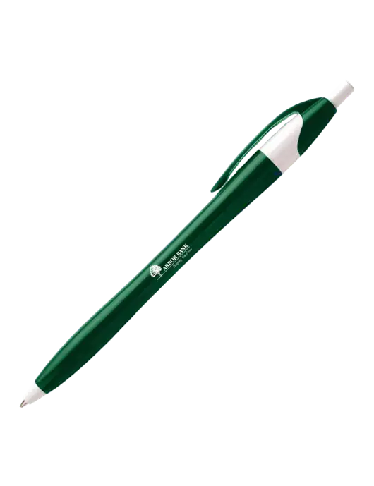 Novella Green/White Executive Pen - Blue Ink w/Arbor Bank Logo