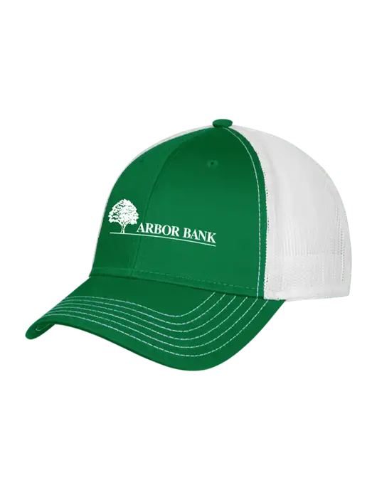 Kelly/White Mesh Trucker Cap Snap Back w/Arbor Bank Logo