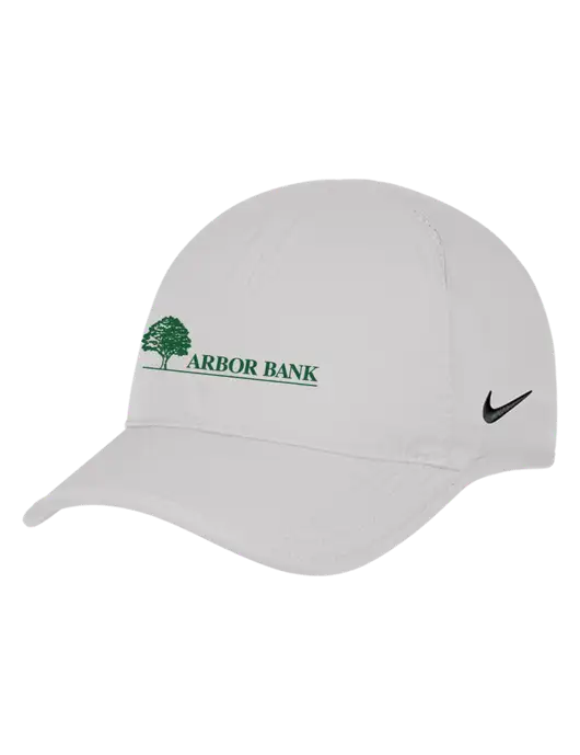 Nike White Featherlight Cap w/Arbor Bank Logo
