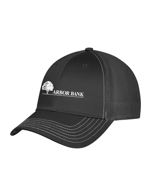 Charcoal Grey Mesh Trucker Cap Snap Back w/Arbor Bank Logo