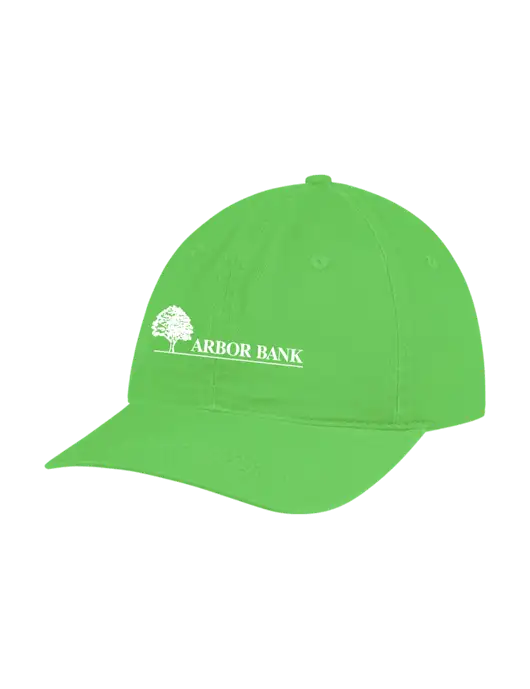 Garment Washed Unstructured Twill Light Green Cap w/Arbor Bank Logo