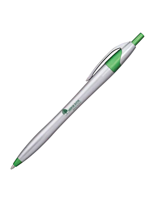 Novella Green/Chrome Bright Pen - Blue Ink w/Arbor Bank Logo