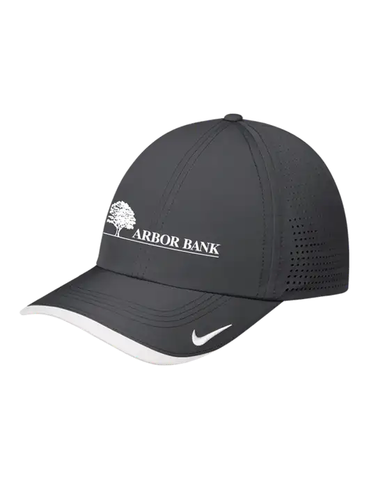 Nike Dark Grey/White Dri-FIT Perforated Performance Cap w/Arbor Bank Logo