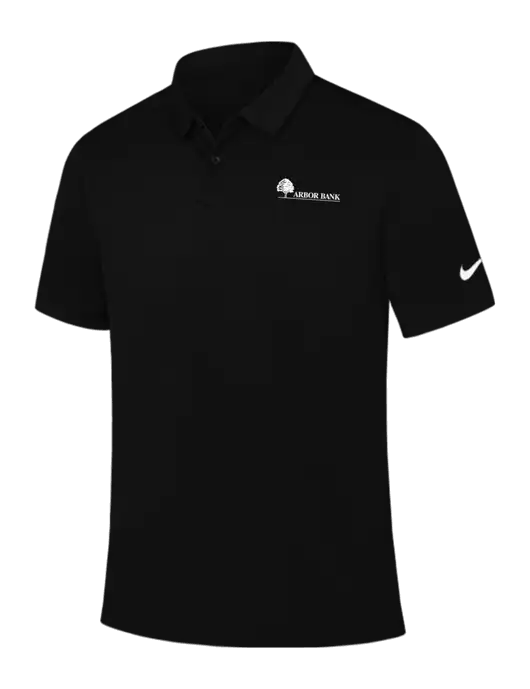 Nike Black Dry Essential Solid Polo w/Arbor Bank Logo