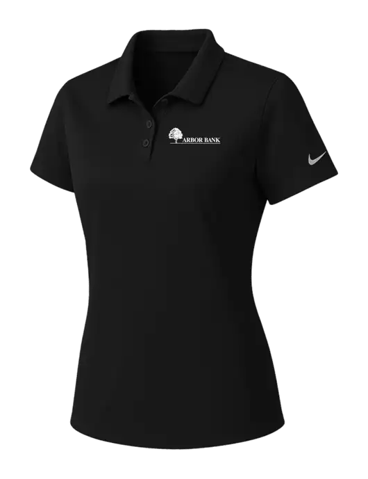 Nike Womens Black Dry Essential Solid Polo w/Arbor Bank Logo