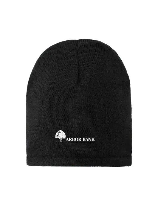 Black Fleece-Lined Beanie Cap w/Arbor Bank Logo