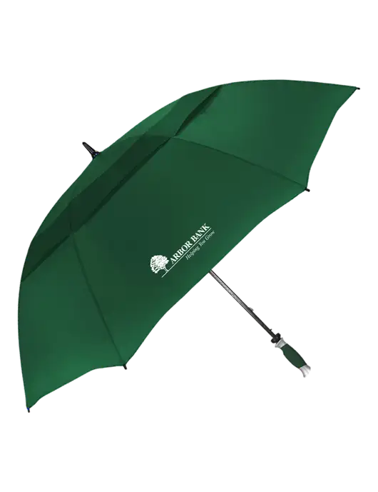 Dark Green Vented Typhoon Tamer Golf Umbrella w/Arbor Bank Logo