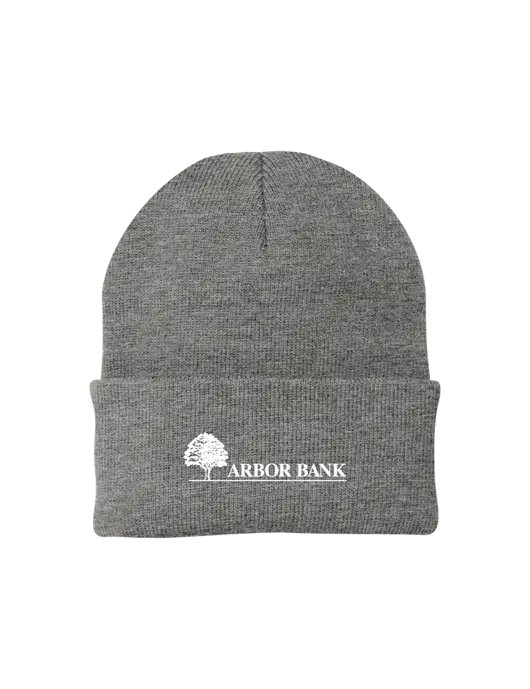 Medium Grey Heather Knit Cap w/Arbor Bank Logo