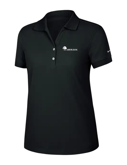 Nike Womens Dri-FIT Classic Black Polo w/Arbor Bank Logo
