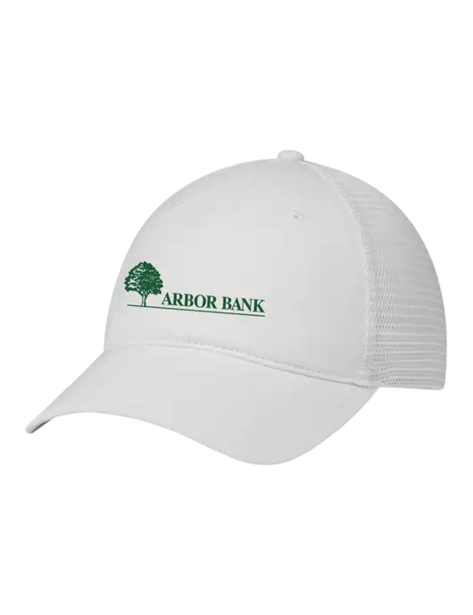 Richardson 111 Garment Washed Trucker Cap White w/White Mesh w/Arbor Bank Logo