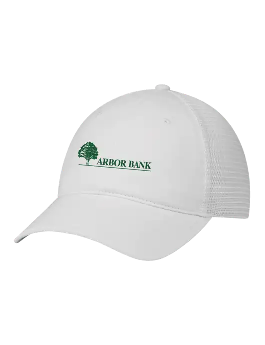 Richardson 111 Garment Washed Trucker Cap White w/White Mesh w/Arbor Bank Logo