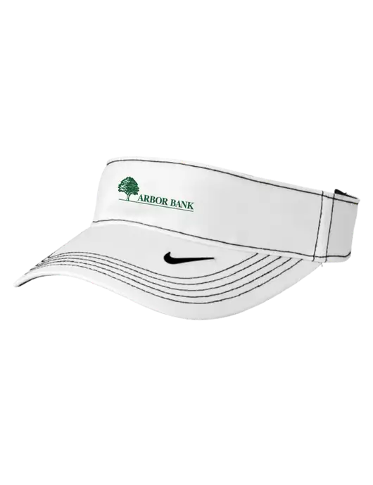 Nike White Dri-FIT Ace Visor w/Arbor Bank Logo