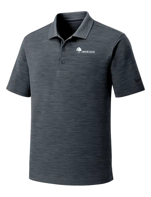 Nike Dri-FIT Dark Grey Striated Polo w/Arbor Bank Logo
