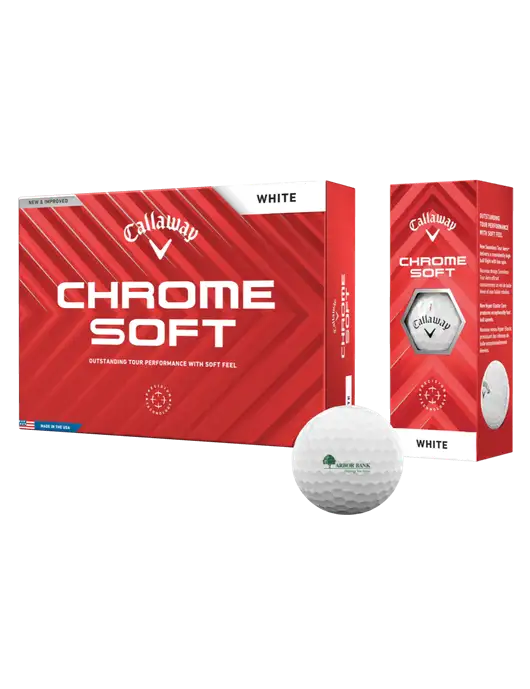 Callaway Chrome Soft Golf Balls 12/pk w/Arbor Bank Logo