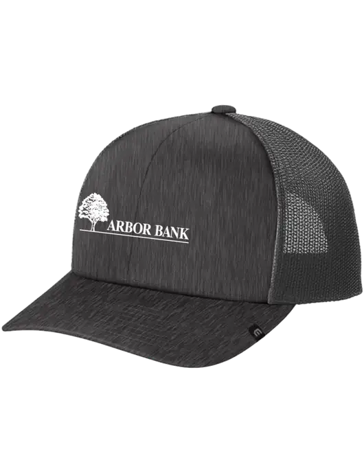 TravisMathew Very Dark Grey Heather Cruz Trucker Cap w/Arbor Bank Logo